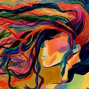 (Hair in the Wind) original artwork